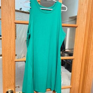 Green Sleeveless Tank Dress